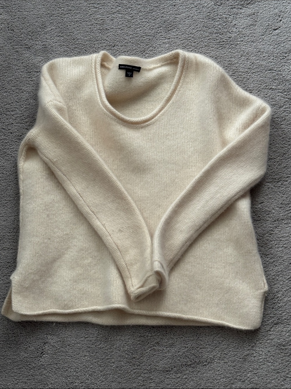 James Perse Cream Scoop Neck Sweater